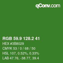 カラーコード: RGB 59.9 128.2 41 | qconv.com