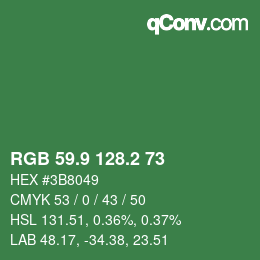 カラーコード: RGB 59.9 128.2 73 | qconv.com