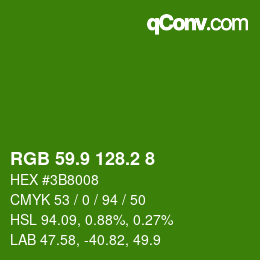 カラーコード: RGB 59.9 128.2 8 | qconv.com