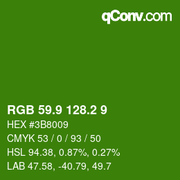 カラーコード: RGB 59.9 128.2 9 | qconv.com