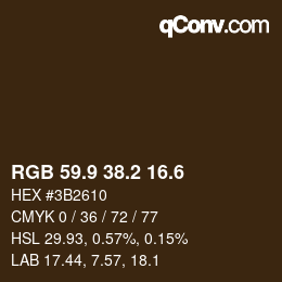カラーコード: RGB 59.9 38.2 16.6 | qconv.com