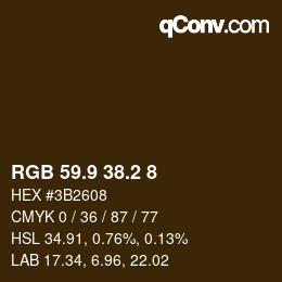 カラーコード: RGB 59.9 38.2 8 | qconv.com