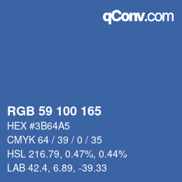 颜色代码: RGB 59 100 165 | qconv.com