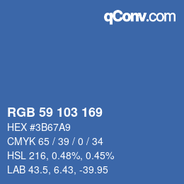 カラーコード: RGB 59 103 169 | qconv.com
