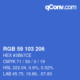 Color code: RGB 59 103 206 | qconv.com