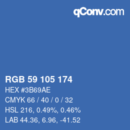 Color code: RGB 59 105 174 | qconv.com