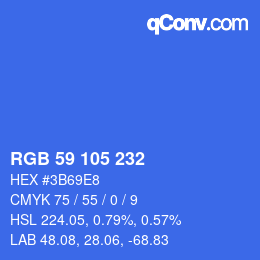 Farbcode: RGB 59 105 232 | qconv.com