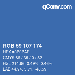カラーコード: RGB 59 107 174 | qconv.com