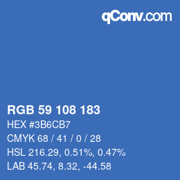 Código de color: RGB 59 108 183 | qconv.com