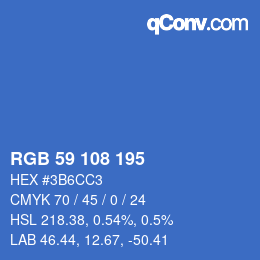 Color code: RGB 59 108 195 | qconv.com