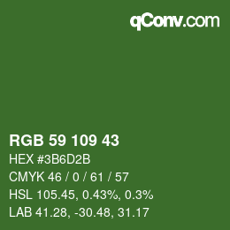 Farbcode: RGB 59 109 43 | qconv.com