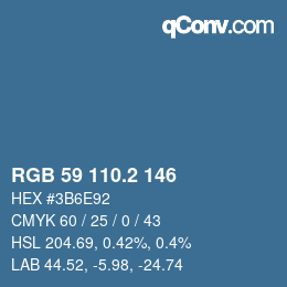 Color code: RGB 59 110.2 146 | qconv.com