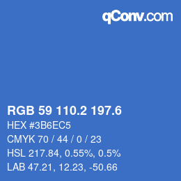 カラーコード: RGB 59 110.2 197.6 | qconv.com