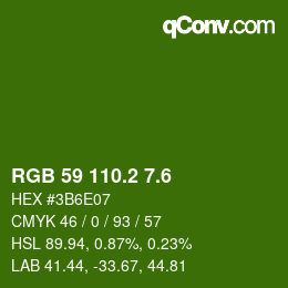 カラーコード: RGB 59 110.2 7.6 | qconv.com