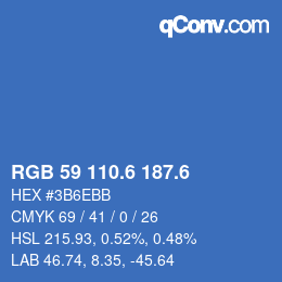カラーコード: RGB 59 110.6 187.6 | qconv.com