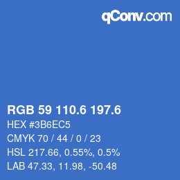 カラーコード: RGB 59 110.6 197.6 | qconv.com