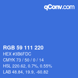 カラーコード: RGB 59 111 220 | qconv.com