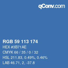 Color code: RGB 59 113 174 | qconv.com