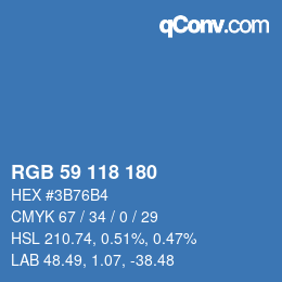 Color code: RGB 59 118 180 | qconv.com