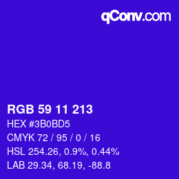 カラーコード: RGB 59 11 213 | qconv.com