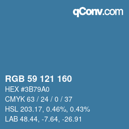 颜色代码: RGB 59 121 160 | qconv.com