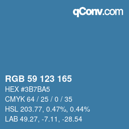 Color code: RGB 59 123 165 | qconv.com
