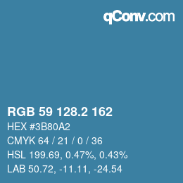 カラーコード: RGB 59 128.2 162 | qconv.com