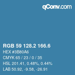 カラーコード: RGB 59 128.2 166.6 | qconv.com