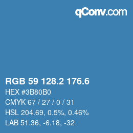カラーコード: RGB 59 128.2 176.6 | qconv.com