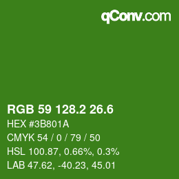 カラーコード: RGB 59 128.2 26.6 | qconv.com