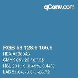 カラーコード: RGB 59 128.6 166.6 | qconv.com