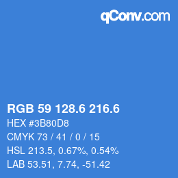 カラーコード: RGB 59 128.6 216.6 | qconv.com