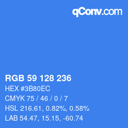 Color code: RGB 59 128 236 | qconv.com