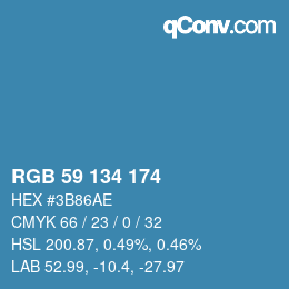 Color code: RGB 59 134 174 | qconv.com