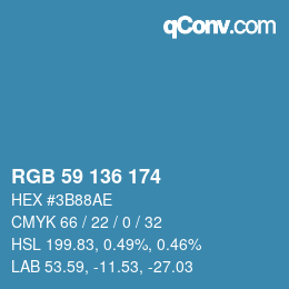 Color code: RGB 59 136 174 | qconv.com
