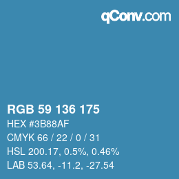 Color code: RGB 59 136 175 | qconv.com