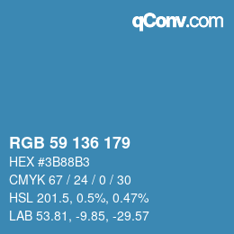 Color code: RGB 59 136 179 | qconv.com