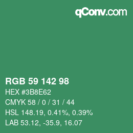 Código de color: RGB 59 142 98 | qconv.com