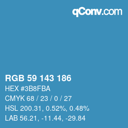 颜色代码: RGB 59 143 186 | qconv.com