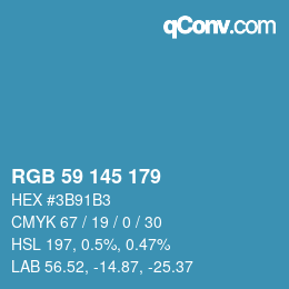 Color code: RGB 59 145 179 | qconv.com