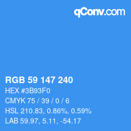 Código de color: RGB 59 147 240 | qconv.com