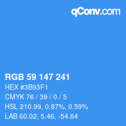 Color code: RGB 59 147 241 | qconv.com