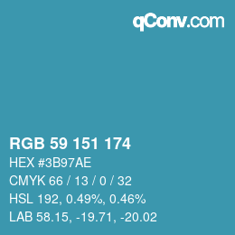 Color code: RGB 59 151 174 | qconv.com