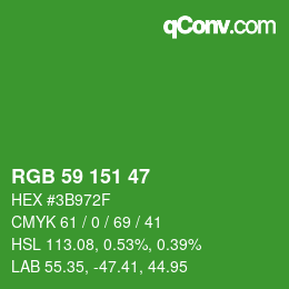 Color code: RGB 59 151 47 | qconv.com