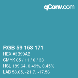 Color code: RGB 59 153 171 | qconv.com