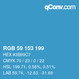 Color code: RGB 59 153 199 | qconv.com