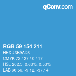 Color code: RGB 59 154 211 | qconv.com
