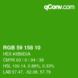 Color code: RGB 59 158 10 | qconv.com