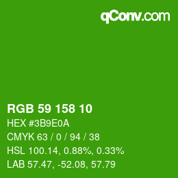 Color code: RGB 59 158 10 | qconv.com