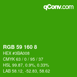 Color code: RGB 59 160 8 | qconv.com